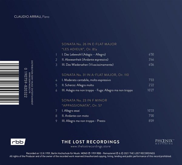 CLAUDIO ARRAU - THE UNRELEASED BEETHOVEN RECITAL 1959 - Imagen 2