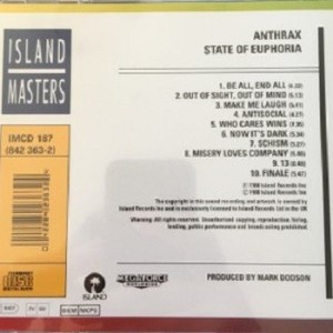 ANTHRAX - STATE OF EUPHORIA - Imagen 3