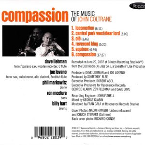 DAVE LIEBMAN / JOE LOVANO - COMPASSION / THE MUSIC OF JOHN COLTRANE - Imagen 2