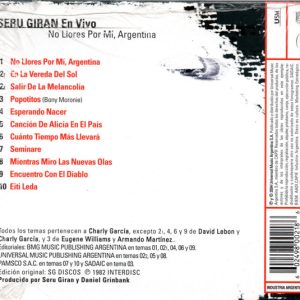 SERU GIRAN - NO LLORES POR MI, ARGENTINA - Imagen 2