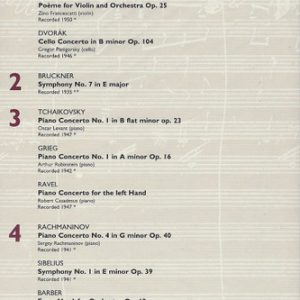 EUGENE ORMANDY / PAGANINI / CHAUSSON / DVORAK / BRUCKNER / BARBER / GRIEG / RAVE / RACHMANINOV / SIBELIUS / TCHAIKOYSKY - Imagen 2