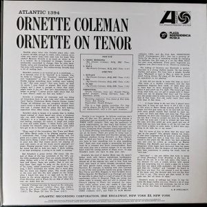ORNETTE COLEMAN - ORNETTE ON TENOR - Imagen 2