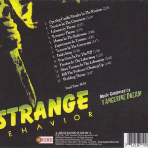 TANGERINE DREAM - STRANGE BEHAVIOR - SOUNDTRACK - Imagen 3