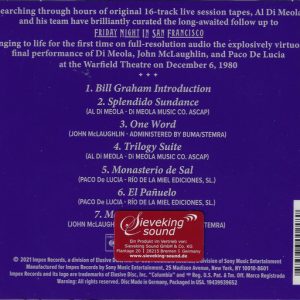 AL DI MEOLA JOHN MCLAUGHLIN & PACO DE LUCIA – SATURDAY NIGHT IN SAN FRANCISCO – LIVE 1980 - Imagen 2