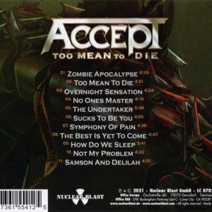 ACCEPT - TOO MEAN TO DIE - Imagen 3