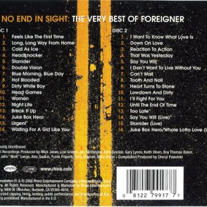FOREIGNER - NO END IN SIGHT - THE VERY BEST OF FOREIGNER - Imagen 4