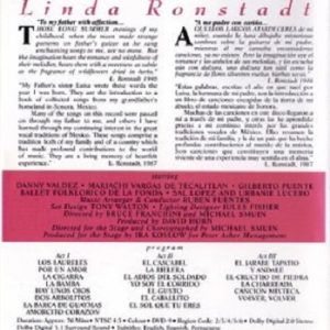 LINDA RONSTADT - CANCIONES DE MI PADRE - A ROMANTIC EVENING IN OLD MEXICO - Imagen 3
