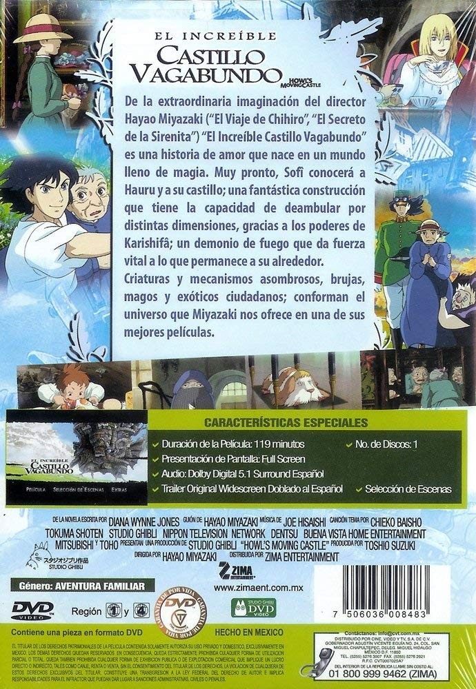 EL INCREIBLE CASTILLO VAGABUNDO America Dvd   3344 