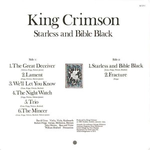 KING CRIMSON - STARLESS AND BIBLE BLACK - Imagen 2